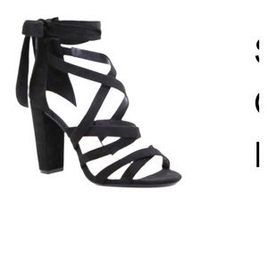 Strappy wrap-lace up Heels wide width 9.5